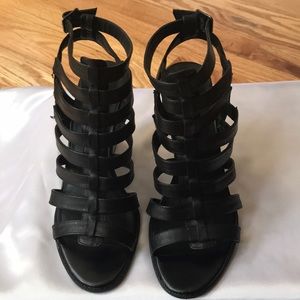 Black Wedge Sandals